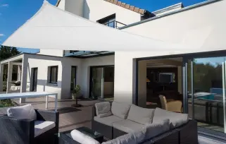 Dreiecksonnensegel 460 cm - Polyester - weiß