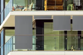 HDPE Sonnenrollo grau - 100 x 240 cm