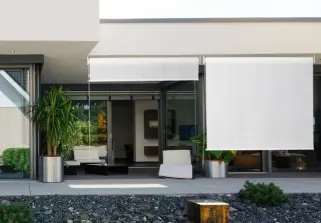 HDPE Sonnenrollo cremeweiß - 160 x 240 cm