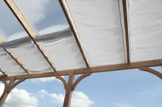 Sonnensegel Wintergarten 96 x 220 cm - hell silbergrau - ohne Laufhaken - für die Innenbeschattung Glasdach