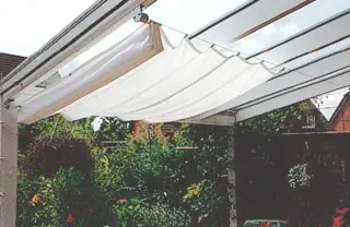 Beschattung Glasdach - innen - mit Sonnensegel 270 x 140 cm - grau 