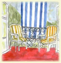 Senkrecht-Sonnensegel 230 x 140 cm - Farbe Blockstreifen blau-weiß