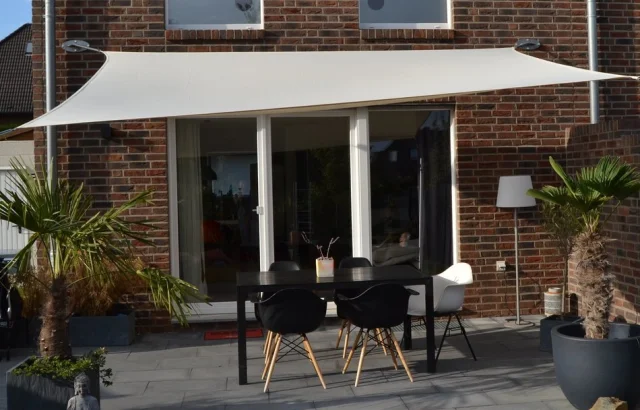 Vierecksegel 3 x 4 m - Polyester - elfenbein