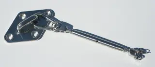 Wantenspanner 6 mm an Wandanker, klein, mit Karabinerhaken 6 mm 