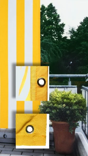 Senkrecht-Sonnensegel 230 x 140 cm - Farbe uni hell elfenbein - oben an einem Edelstahlseil (3,5 m) geführt