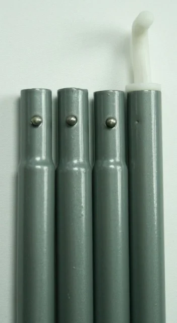 Schiebestock für Seilspann-Sonnensegel - 127 cm hellgrau - leicht, mit Haken