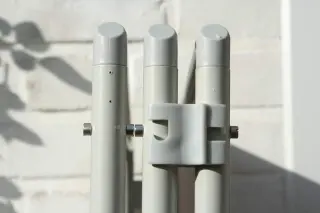 3er Paravent – Bespannung uni hell silbergrau, schwer entflammbar