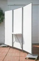 Fußplatte Paravent rollbar - 4x Rollen davon 2x feststellbar - Fußplatte 35 x 35 cm metallic grau