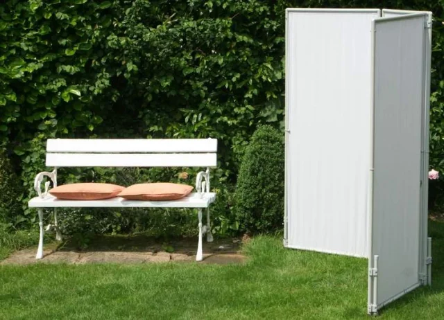 Schraub-Erdanker Paravent (2 Stück) - zweiteilig - Sichtschutz Paravent im Garten/auf Rasen