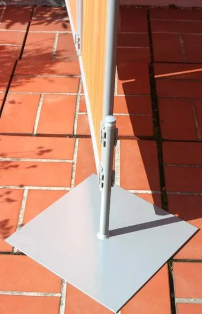 Fußplatte Paravent - superflache Metallplatte zur Aufstellung vom mobilen Sichtschutz Paravent