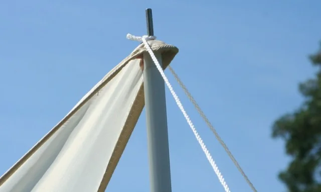 Camping-Freizeit-Sonnensegel (1) 3 x 3 x 2,5 m - sandfarben - Sonnenschutz und Sichschutz für die Kleinfamilie - Strandsonnensegel