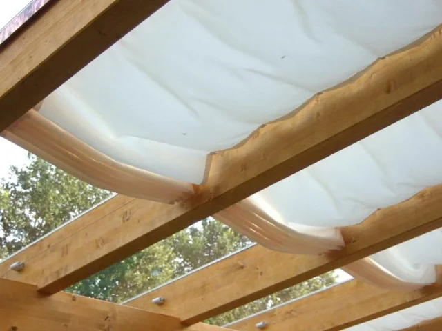 Sonnensegel Terrassen-Überdachung 68 x 275 cm - uni weiß  -  ohne Laufhaken