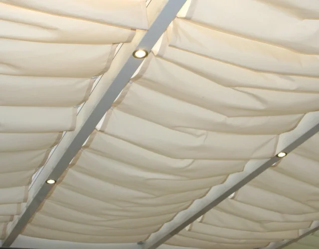 Sonnensegel Überdachung Glas 88 x 220 cm -  Farbe uni hell elfenbein - ohne Laufhaken