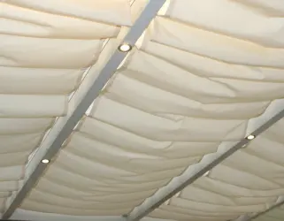 Sonnensegel Überdachung Glas 88 x 220 cm -  Farbe uni hell elfenbein - ohne Laufhaken