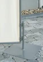 Fussplatte angesteckt an Sichtschutz Paravent