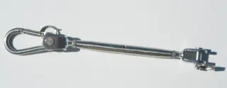 Spanschloß 4 mm mit Karabinerhaken 4 mm 