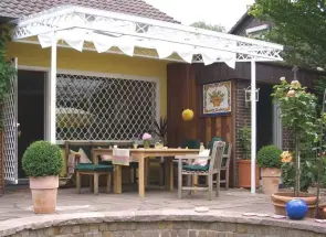 Sonnensegel Wintergartenbeschattung 96 x 275 cm - uni weiß  -  mit 26x Laufhaken + 2x Laufhakenstopper