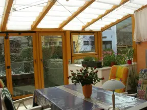 Sonnensegel Wintergartenbeschattung 96 x 330 cm - uni weiß  -  mit  34x Laufhaken + 2x Laufhakenstopper