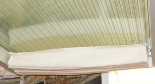 Sonnensegel Glasdach 88 x 220 cm - uni hell elfenbein - mit 20x Laufhaken + 2x Stopper