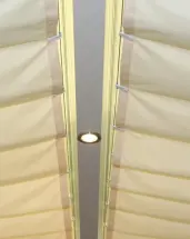 Sonnensegel Glasdach - 88 x 275 cm - uni hell elfenbein - mit 26x  Laufhaken + 2x Stopper - waschbar bei 40° C