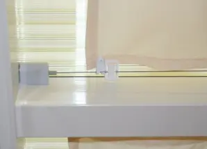 Sonnensegel Glasdach - 88 x 275 cm - uni hell elfenbein - mit 26x  Laufhaken + 2x Stopper - waschbar bei 40° C