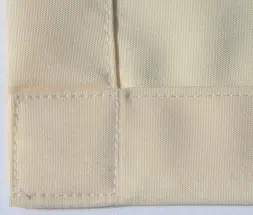 Segelecke mit 3 cm Randsaum - Farbe hell elfenbein - freier Randsaum für Laufhaken etc.