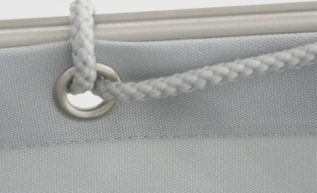 Ballenstoff Polyester 200 g/m2 breit - uni hell silbergrau für Balkonverkleidung in Maßanfertigung