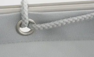 Ballenstoff Polyester 200 g/m2 breit - uni hell silbergrau für Balkonverkleidung in Maßanfertigung