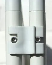 Umkleide Quadrat (5) mit Erdankern - OutDoor -  Bespannung Paravent Farbe: hell silbergrau - schwer entflammbar - waschbar