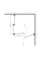 Umkleidekabine Quadrat unter Ausnutzung einer Raumecke - mit einer Tür.