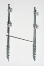 Umkleide Quadrat (5) mit Erdankern +  DoppelTür - OutDoor - mit Schraub-Erdankern -  Bespannung Paravent hell elfenbein - waschbar