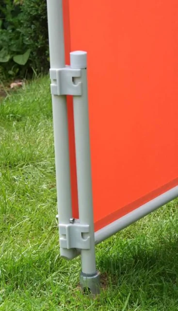 Umkleide Quadrat (5) mit Erdankern - DoppelTür - OutDoor - Paravent Bespannung uni terracotta-orange - waschbar