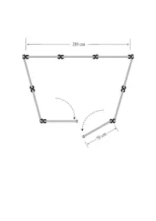 Umkleide Trapez (6) frei stehend- In Door & OutDoor - Bespannung Paravent Farbe:  uni hell elfenbein - waschbar