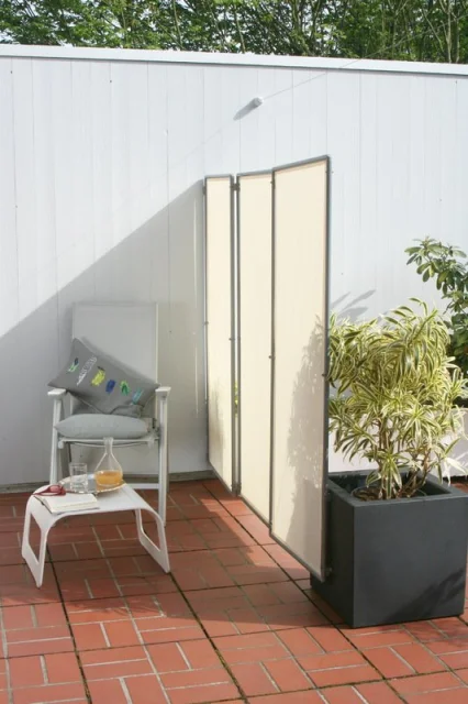 Pflanzkübel mit 2x Wand-Clip stabilisiert den Sichtschutz Paravent  windstabil