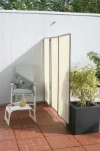 Pflanzkübel mit 2x Wand-Clip stabilisiert den Sichtschutz Paravent  windstabil