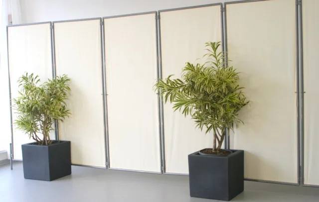 Montagezubehör Pflanzkübel für Standfestigkeit Paravent InDoor & OutDoor über 2x Wand-Clip