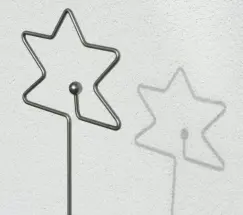 Rankstab Stern mit der großen Kugel -Schattenbild