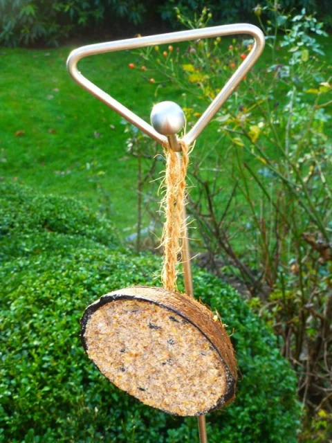 Premium Rankstab Handgriff 170 cm - mit Haken und Kugel - aus hochwertigem Edelstahl A4 als Rankhilfe für Stauden etc. und als Futterstab für Vögel