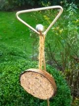 Premium Rankstab Handgriff 170 cm - mit Haken und Kugel - aus hochwertigem Edelstahl A4 als Rankhilfe für Stauden etc. und als Futterstab für Vögel