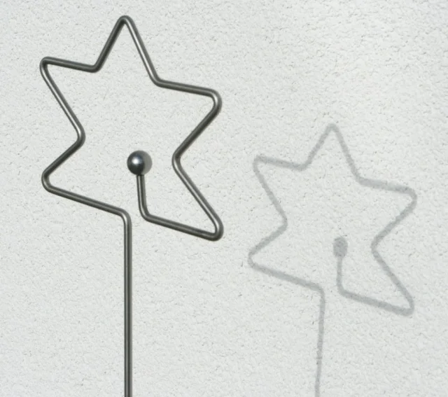 Zierstab Stern mit Kugel - Schattenbild 