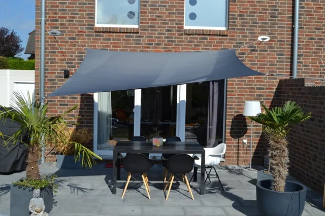 Vierecksonnensegel konkav 2,5 x 3 m - Farbe anthrazit 