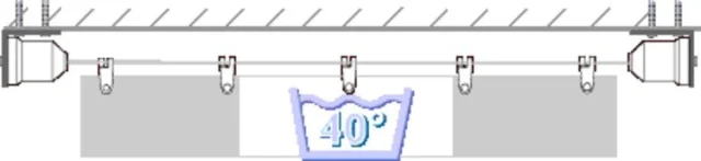 Sonnensegel 330 x 140 cm Fertigmaß - Farbe silbergrau - mit 26x Speziallaufhaken