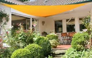 Dreiecksonnensegel 360 cm - Polyester  - sonnengelb