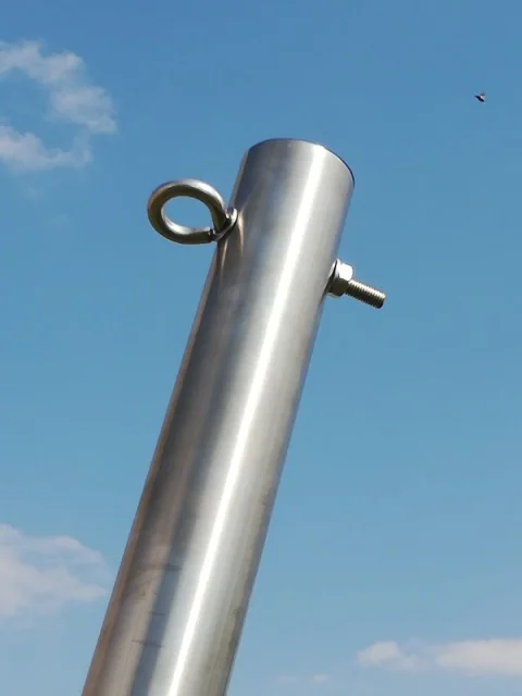 Edelstahlmast mit Ringschraube - 280 cm 
