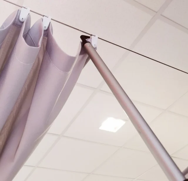 PREMIUM Teleskop-Schiebestock für Seilspann-Sonnensegel - 140 cm silbergrau - mit Haken