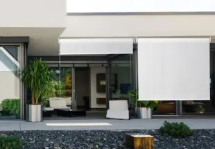 HDPE Sonnenrollo cremeweiß - 160 x 240 cm