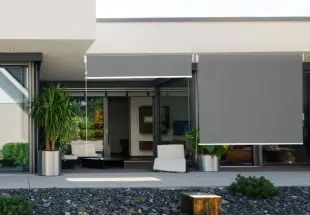 HDPE Sonnenrollo grau - 240 x 240 cm