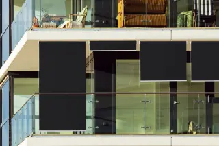 HDPE Sonnenrollo schwarz - 140 x 240 cm