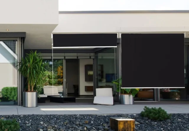 HDPE Sonnenrollo schwarz - 140 x 240 cm