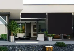 HDPE Sonnenrollo schwarz - 240 x 240 cm